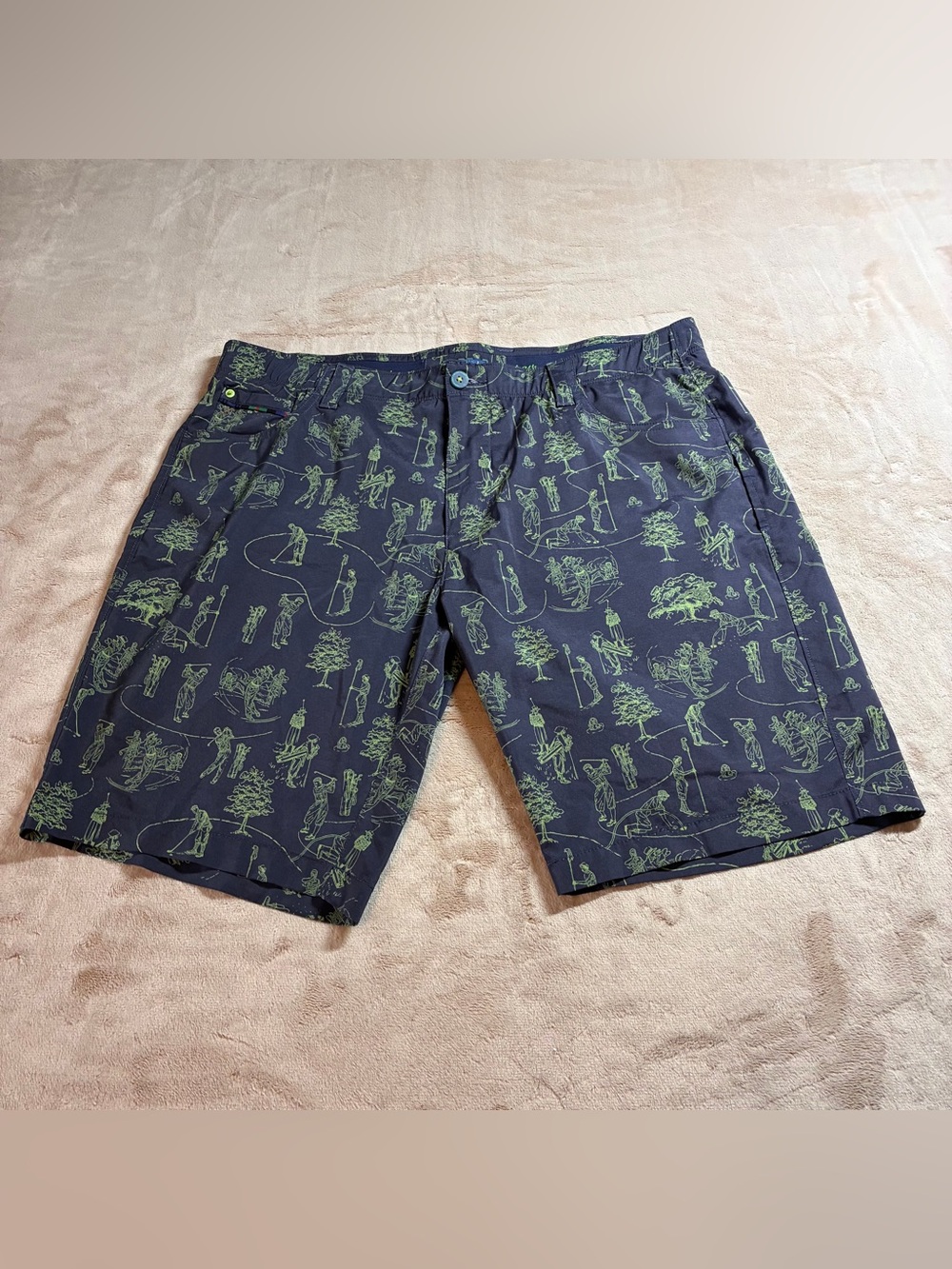 William Murray Golf Course Scene Performance Shorts Golfcore Men's Size 38